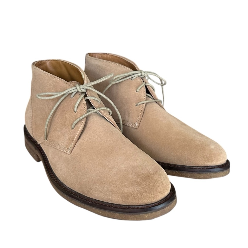 JOHNSTON & MURPHY‎ Suede Chukka Boots Tan Desert Men’s 7.5 Quiet Luxury Heritage